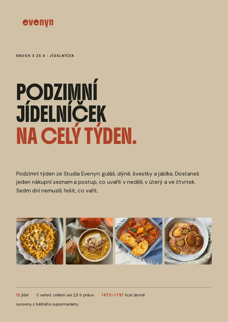 Titulní strana ebooku Podzimní jídelníček na celý týden